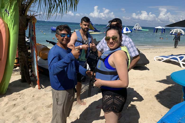 Receiving directions on the beach