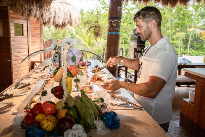 La comida del buffet libre