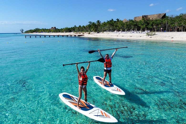 Disfrutando de la actividad de paddle