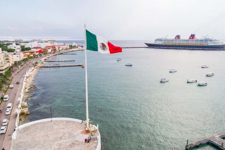 Panorâmica do porto de Cozumel