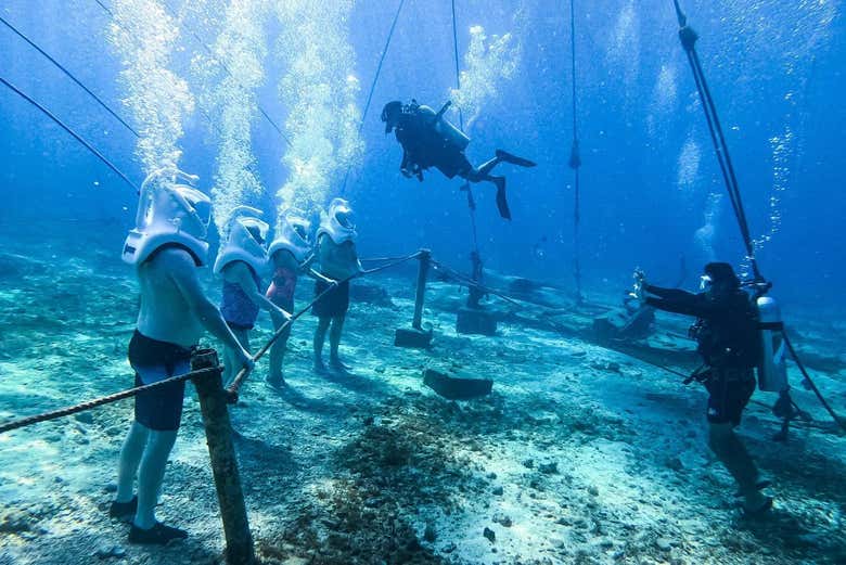 Breathe completely normally while underwater