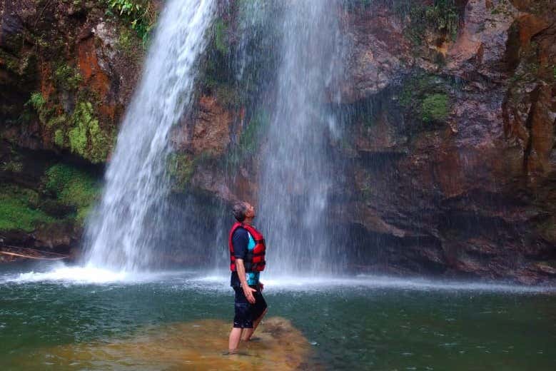 Admiring the incredible Cuetzalán waterfalls