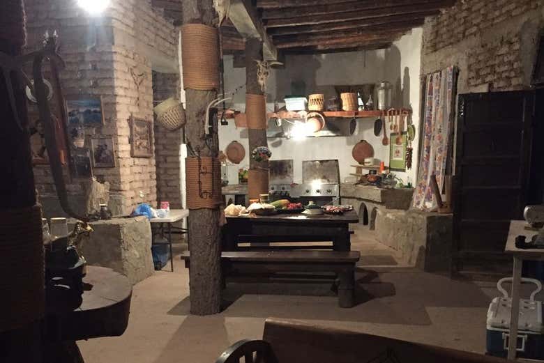 Interior de las cabañas de la Zona del Silencio