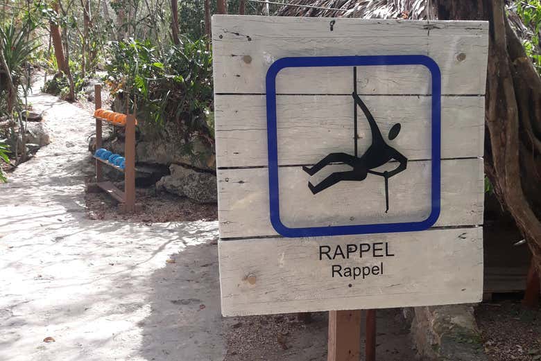 Terrain de descente en rappel du cénote Xcanché