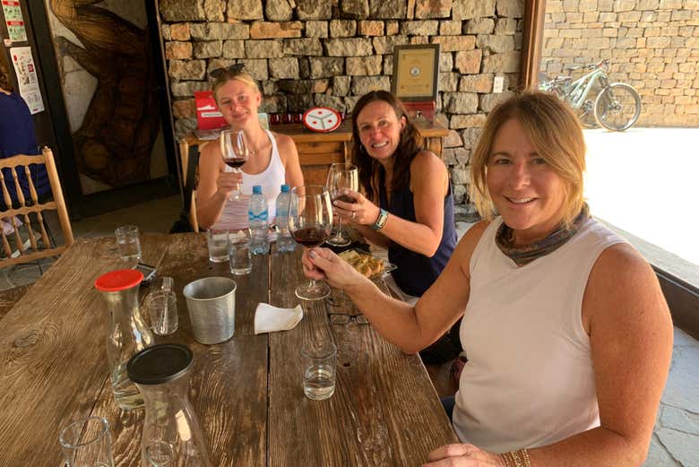 Brindando con vino