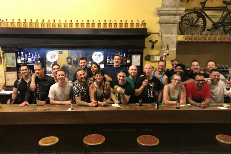 Disfrutando con amigos durante el recorrido