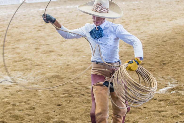 A demonstration of Mexican charreria