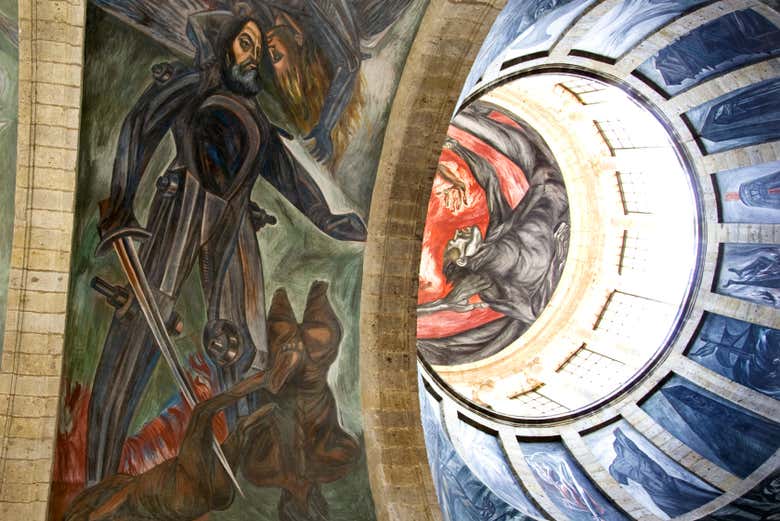 Mural de Clemente Orozco en el Museo Cabañas