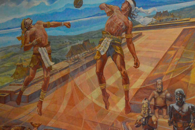 Mural of a typical ball game