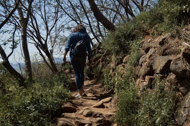 Walking through the Guachimontones archaeological site
