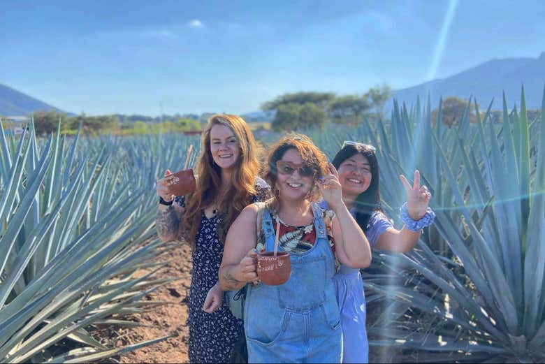 ¡Momento foto durante el tour por Tequila!