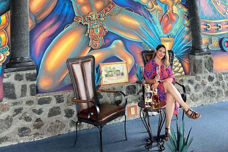 Disfrutando de un delicioso tequila