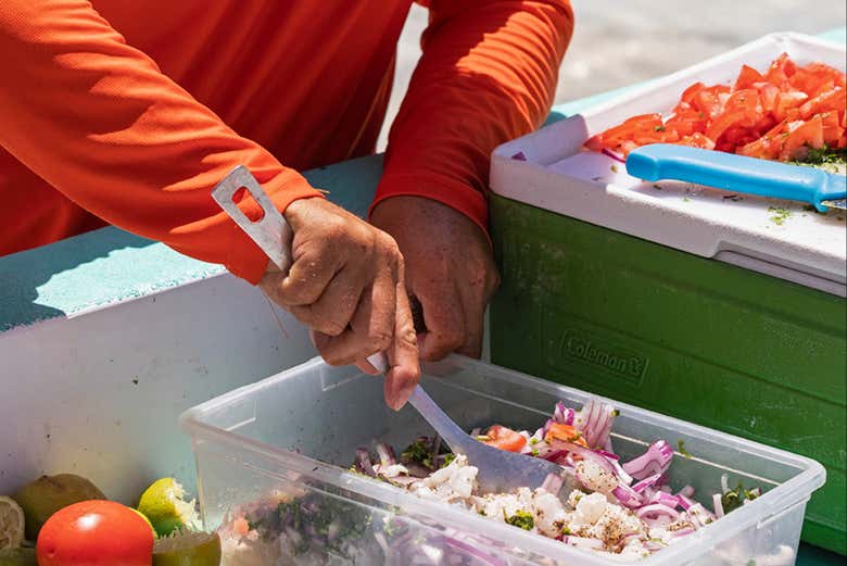 Preparando el ceviche