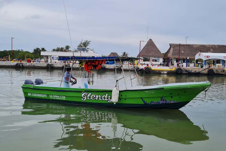 Lancha durante el recorrido
