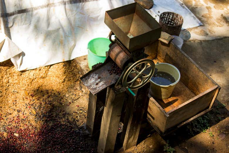 Máquinas usadas para processar o café