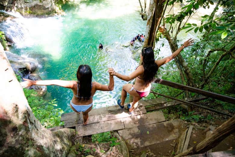 Disfrutando del baño