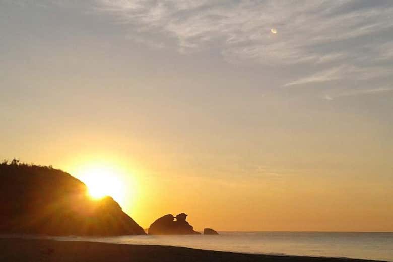 Atardecer durante la ceremonia del Solsticio de Invierno