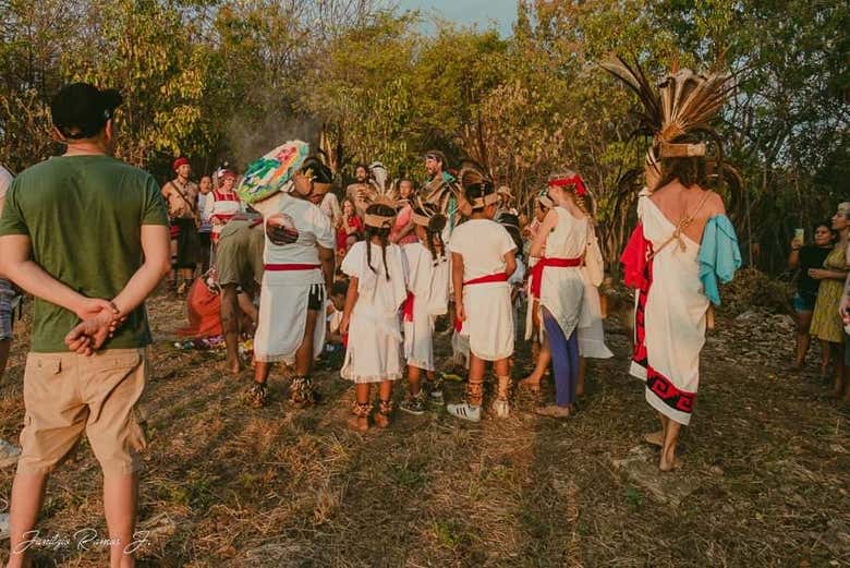 Disfrutando de la ceremonia del Solsticio de Invierno