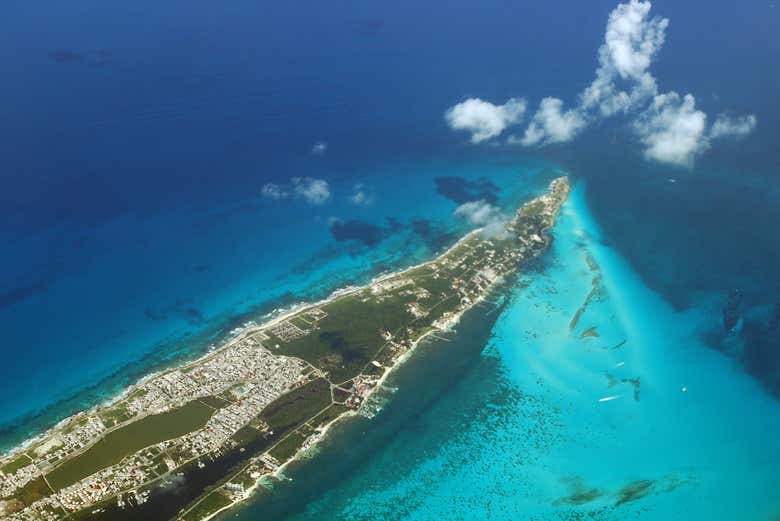 Vista aérea de Isla Mujeres