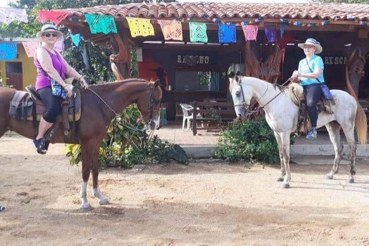 Getting ready to go horse riding