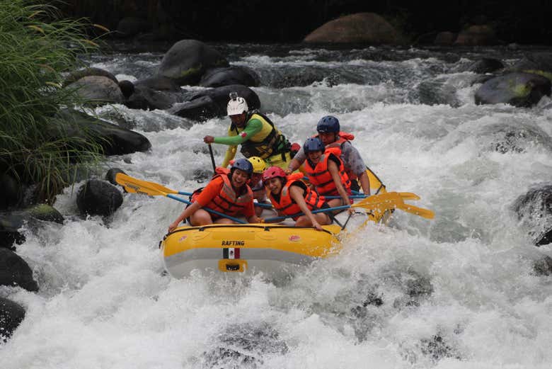 Enjoying the rafting tour