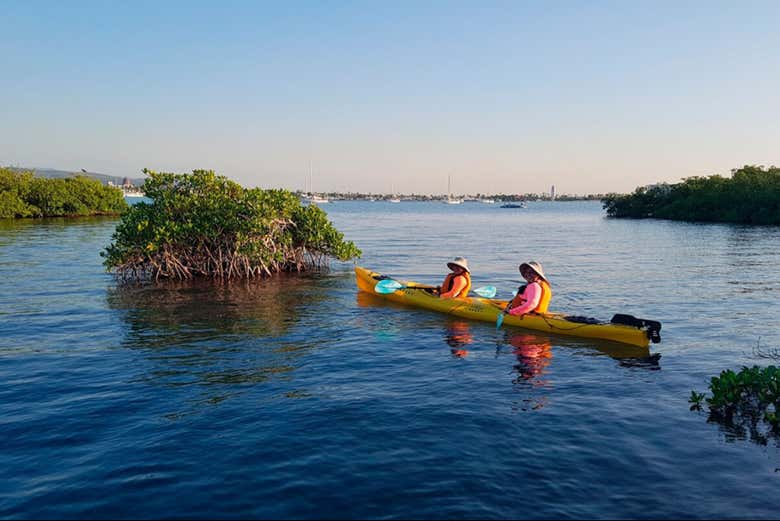 Iniciando la ruta en kayak