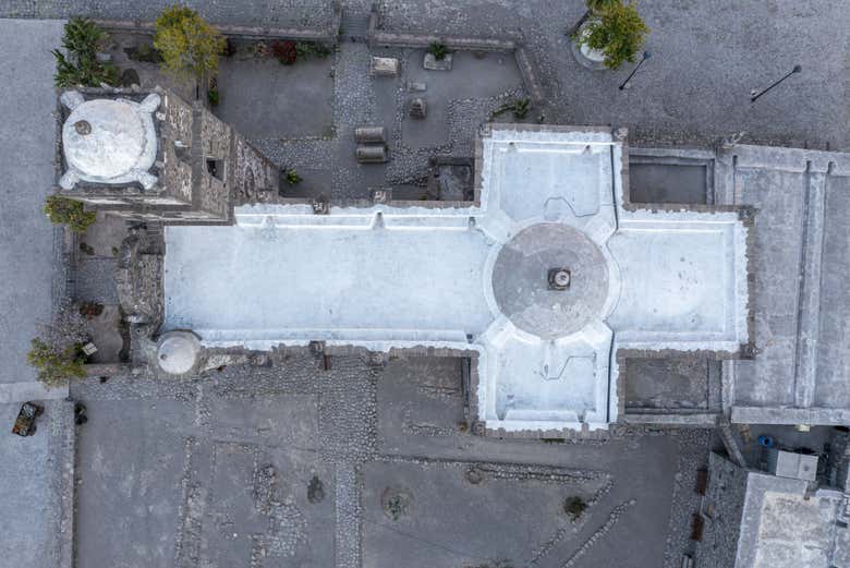 Vista aérea de la misión de San Javier