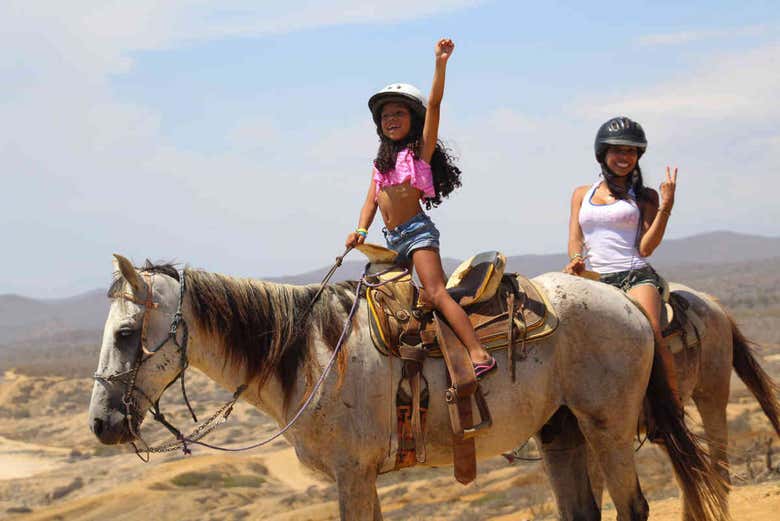 Primeira experiência cavalgando!