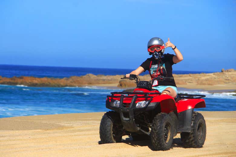 Enjoying the quad bike tour