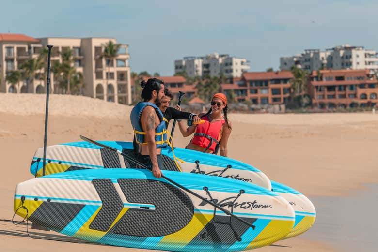 Ready to start the paddleboard activity