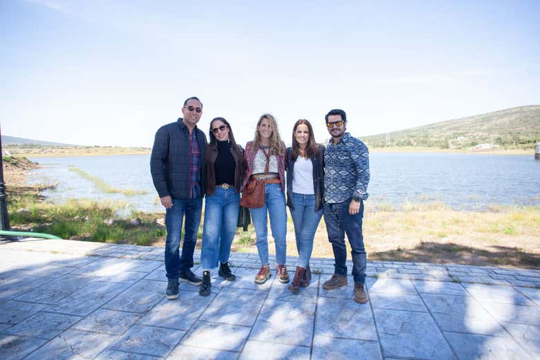 En el malecón de la presa del Valle de Juárez