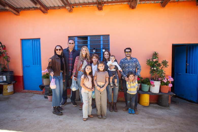 Durante la visita a la quesería Casa de los Gallos