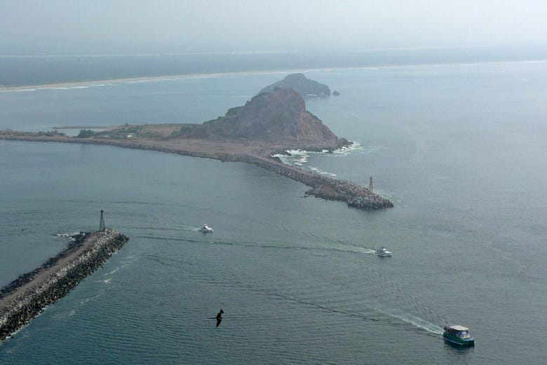 Vista aérea da Isla de La Piedra 