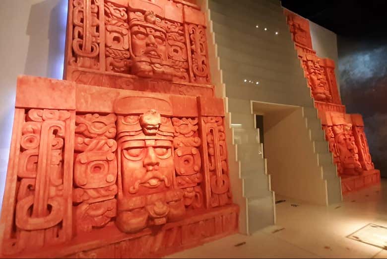 See the stucco masks that protected Mayan temples