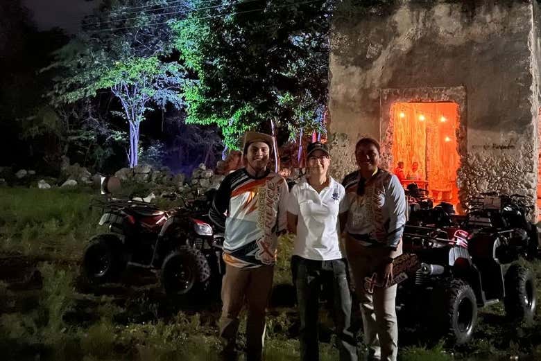 See Acanceh lit up at night