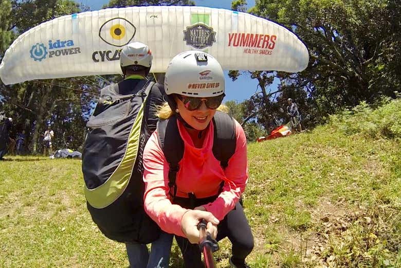 Foto ricordo del volo in parapendio