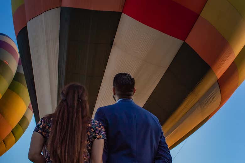 Watching the balloon inflate