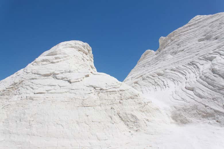 Primer plano de las dunas de yeso