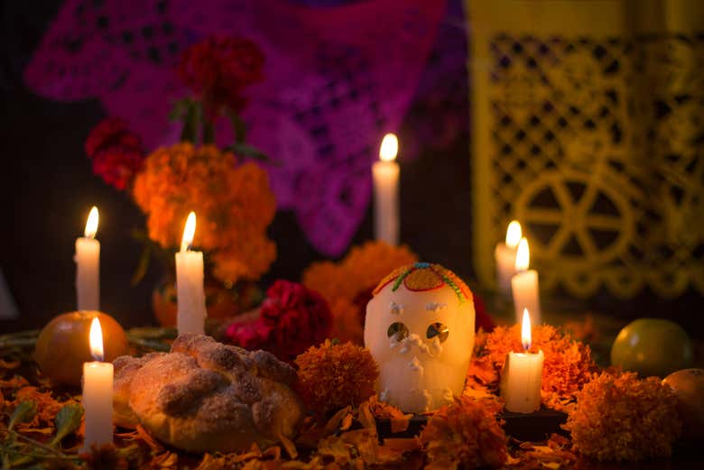 Skull on a Day of the Dead altar