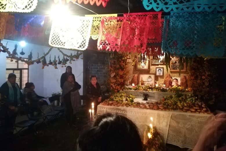 One of the Day of the Dead altars in Michoacán