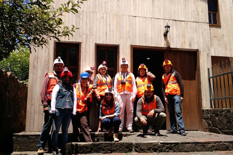 Durante el tour de la mina