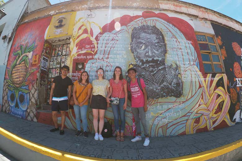 Disfrutando del free tour por Oaxaca