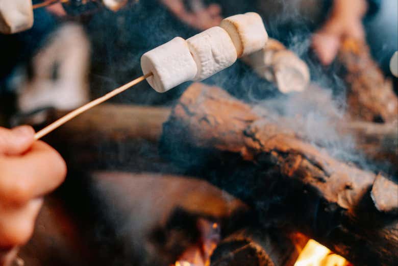 Disfrutando de la hoguera