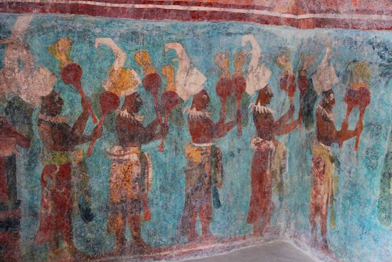 Réplica de las pinturas mayas de Bonampak