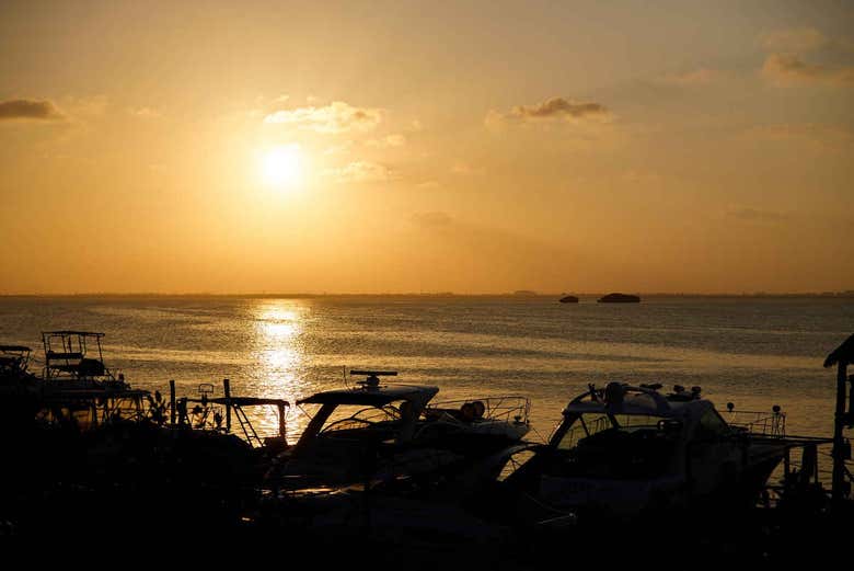 Entardecer no Caribe mexicano