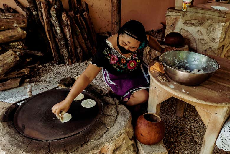 Démonstration de cuisine maya