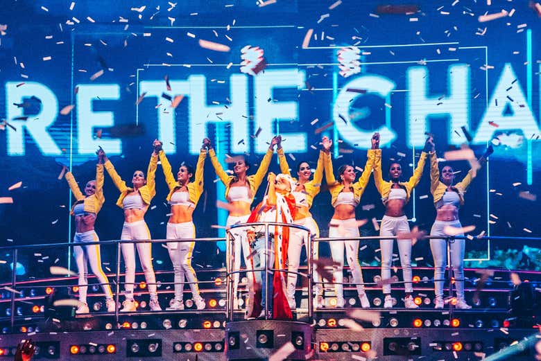 El escenario de Coco Bongo durante el espectáculo de Queen
