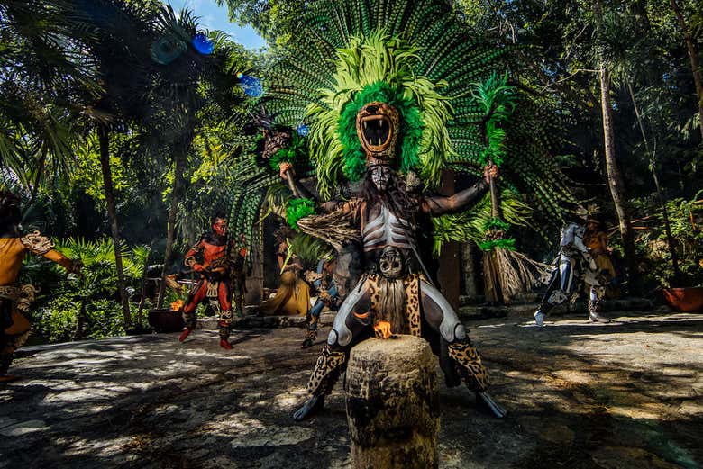 Desfrutando dos espetáculos do parque Xcaret