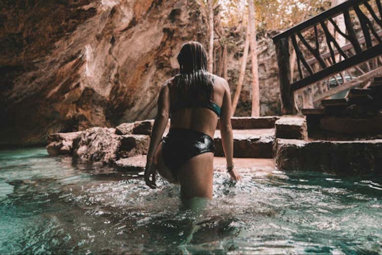 Disfrutando del cenote