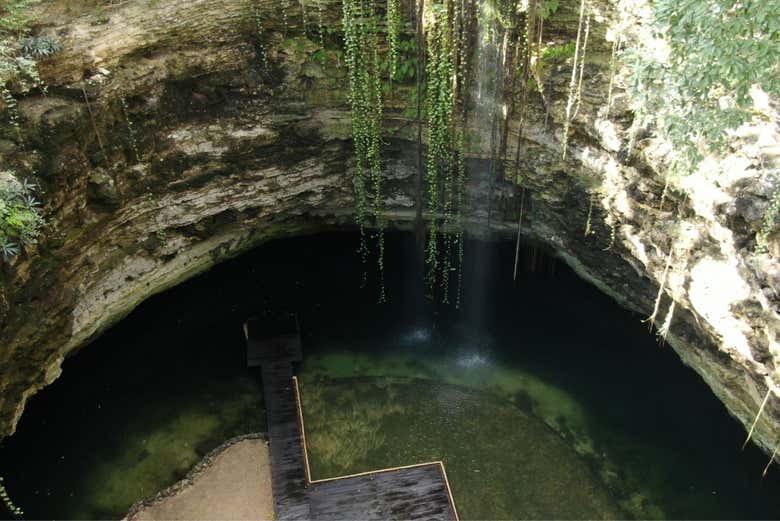 Vista aérea del cenote